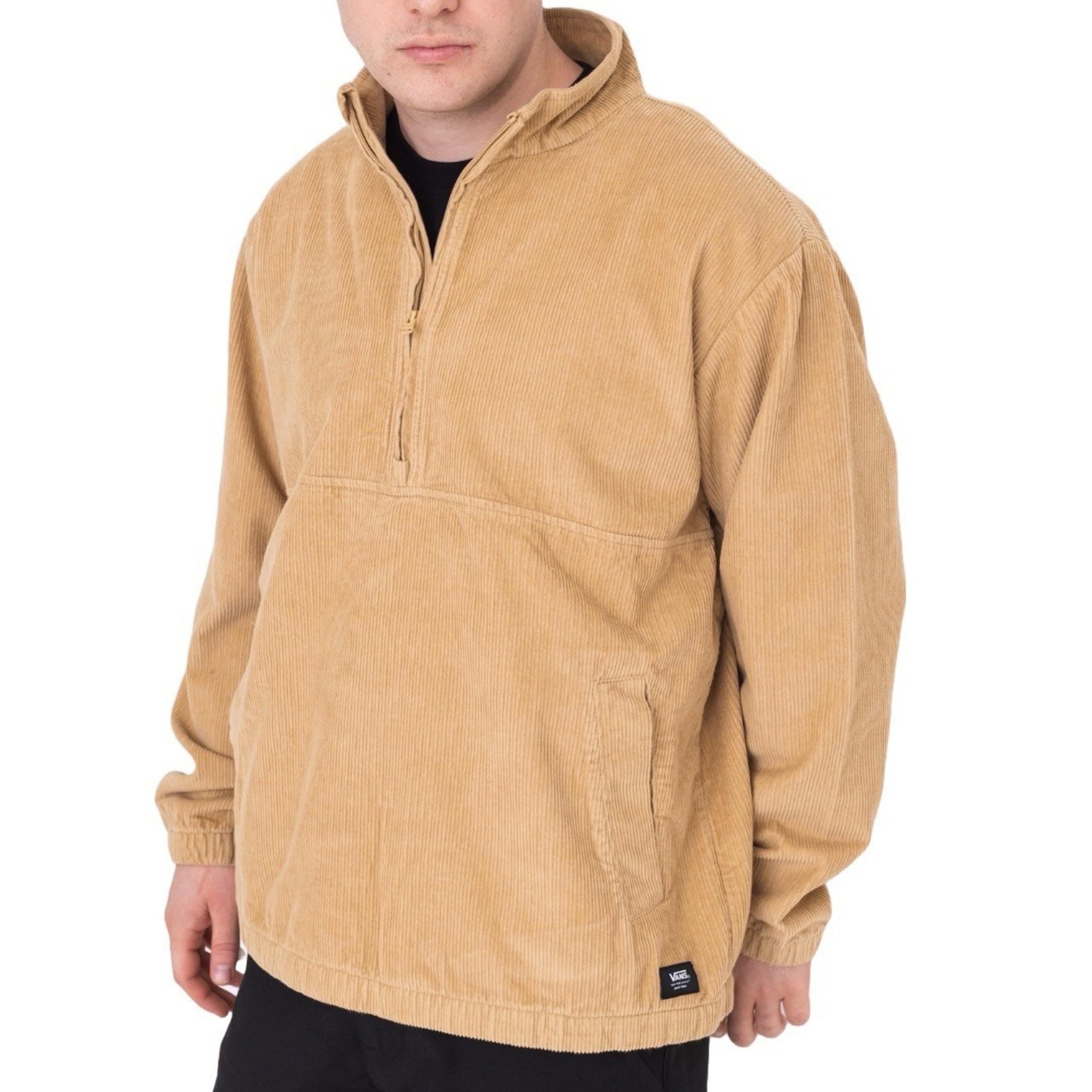 Vans Men's XL Anorak Corduroy Pullover Jacket Half Zip Lined Cotton Streetwear