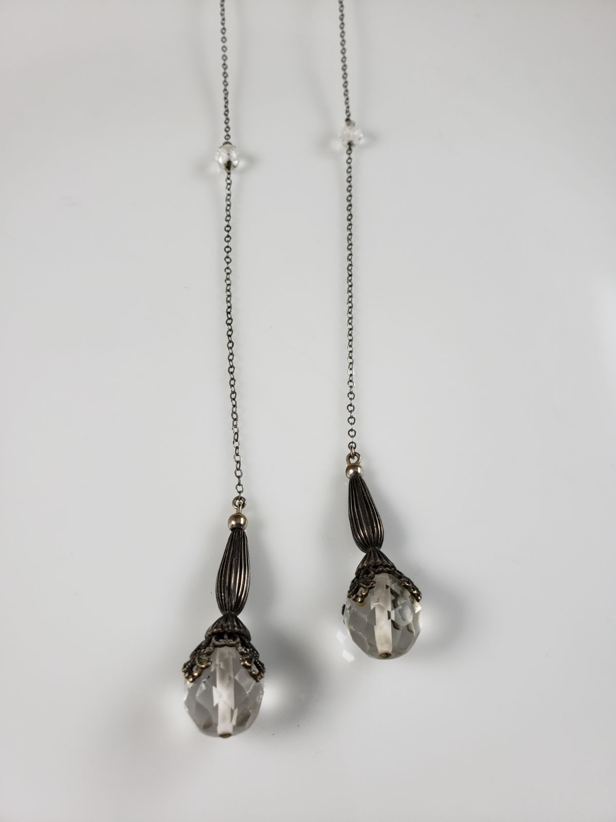 Victorian Era Crystal Lariat Necklace
