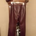 Smooth looking Leather burgundy pants