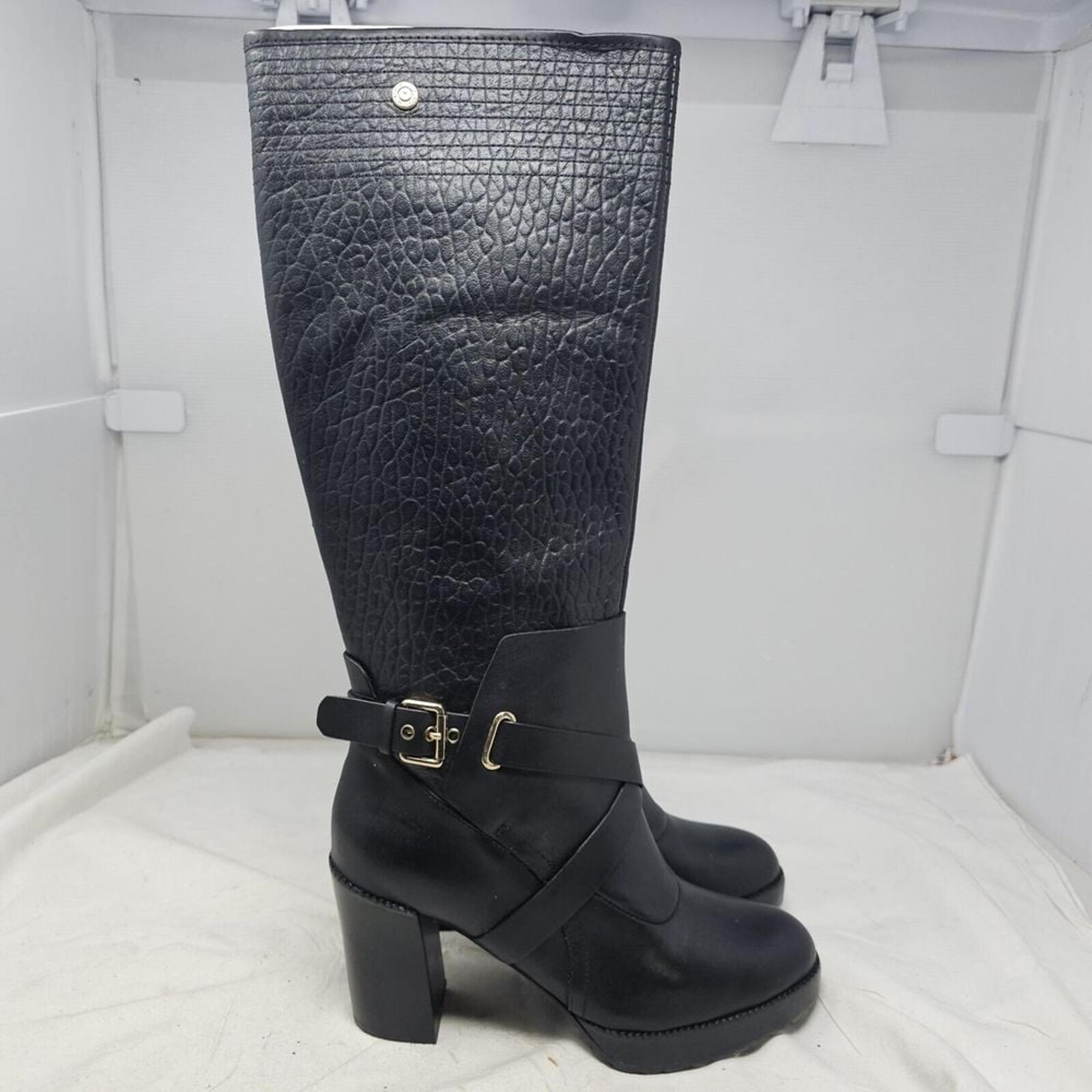 Boots Libec Woman Size 7.5 Black Leather Casual Dress Knee High NIB - DIESEL
