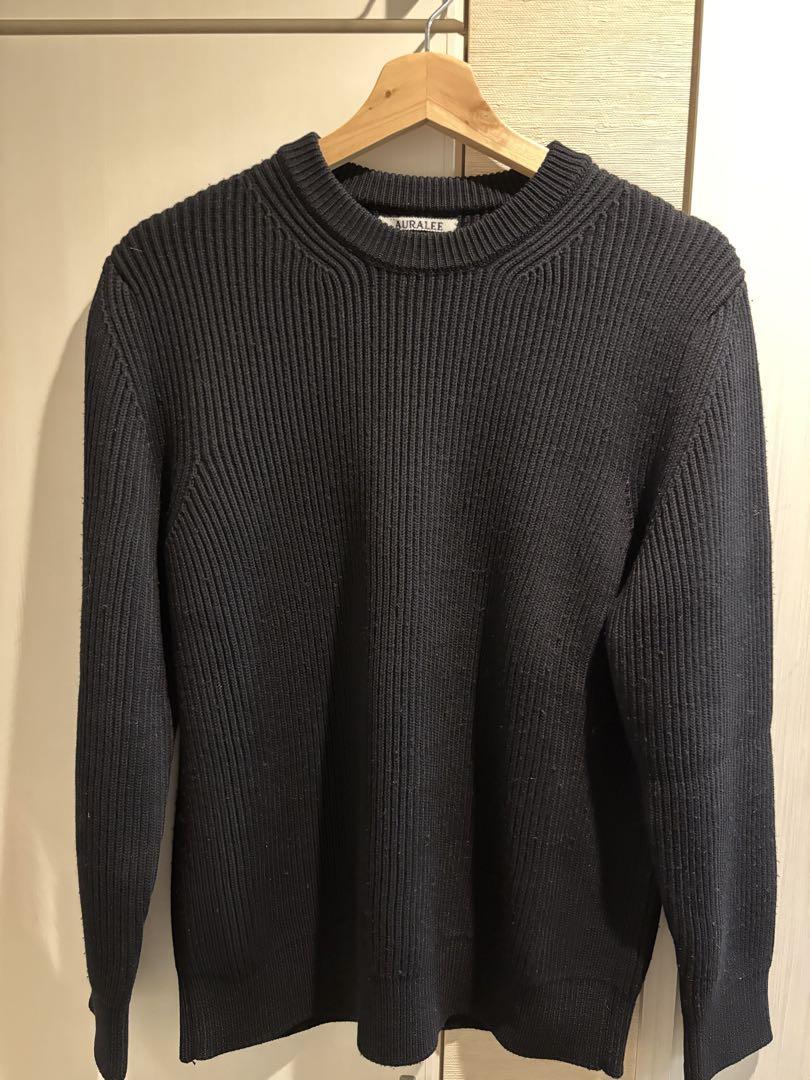 AURALEE Rib Knit Black, Size 3