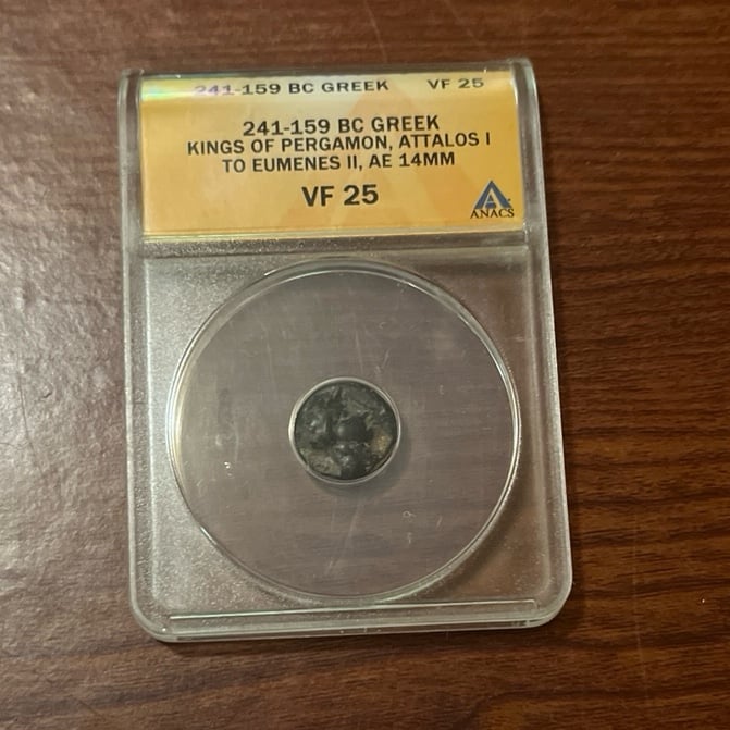 241-159 BC Greek Kings of Pergamon - Attalos I to Eumenes II AE 14mm ANACS VF25