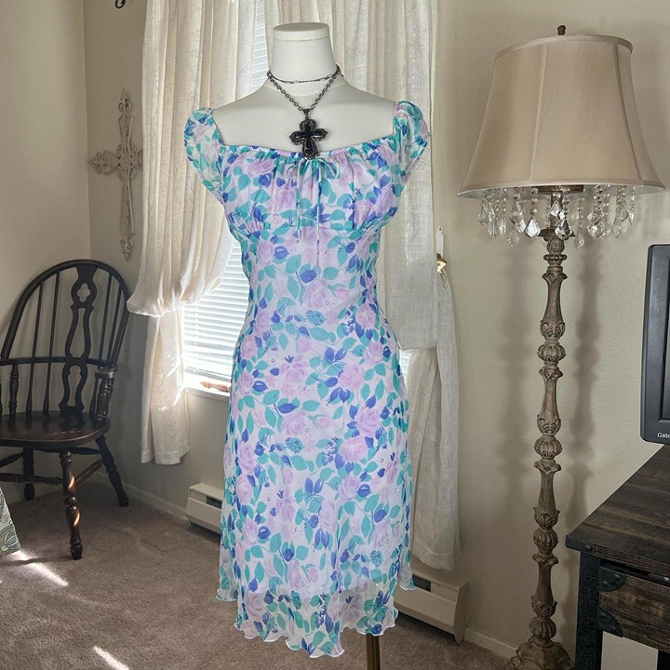 2000s Milkmaid Style Midi Dress