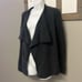 LOFT Heather Grey Cascading Open Wool Blend Long Sleeve Cardigan- Med