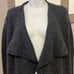 LOFT Heather Grey Cascading Open Wool Blend Long Sleeve Cardigan- Med