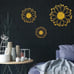 Metal Sunflower Wall Decor 3 Pieces Gold Flowers Metal Wall Art Sunflower.