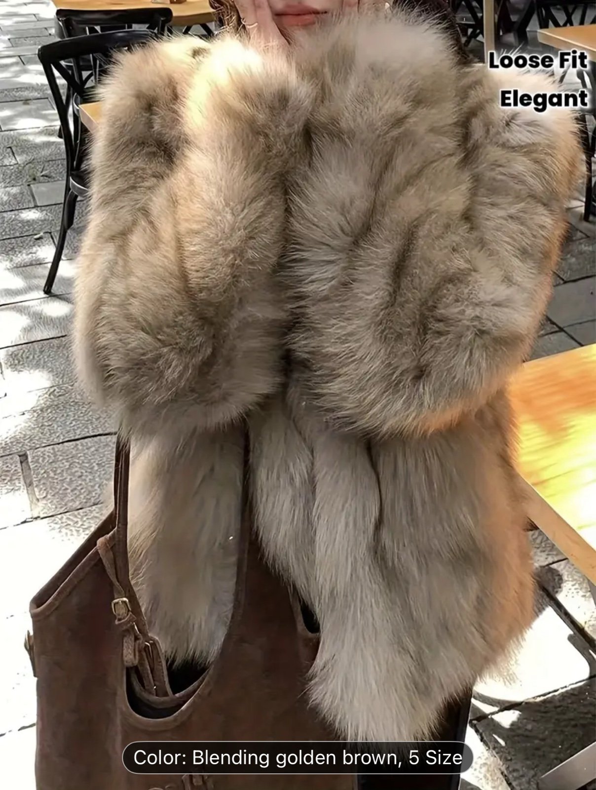 Women’s Elegant Fur- Like Texture Coat-loose Fit Winter Jacket