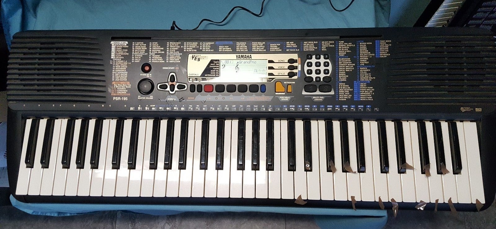 Yamaha PSR-195 Portable Grand Electronic MIDI Keyboard / synthesizer Tested