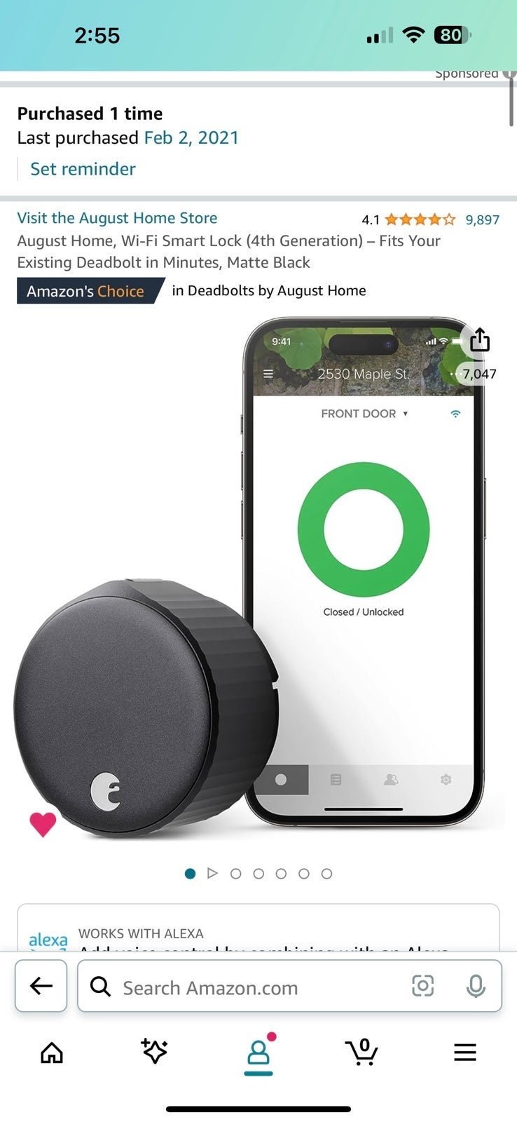 August Home, Wi-Fi Smart Lock (4th Generation) – Fits Your Existing Deadbolt in