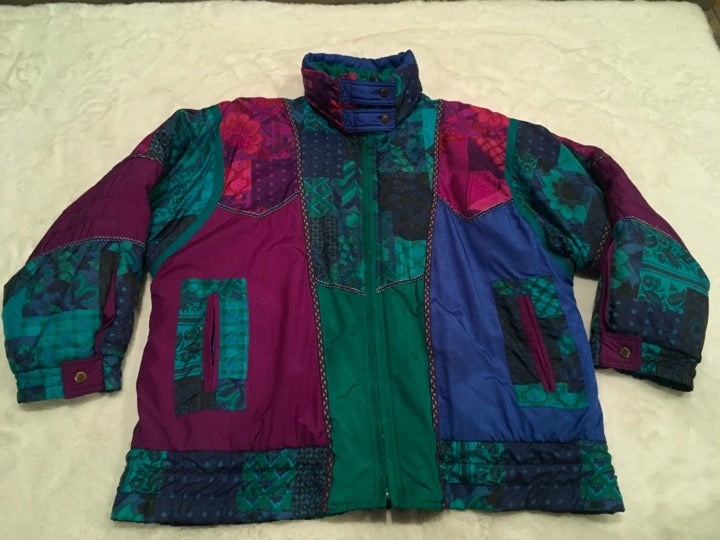 Vintage 1980s Paisley bomber Ski Coat