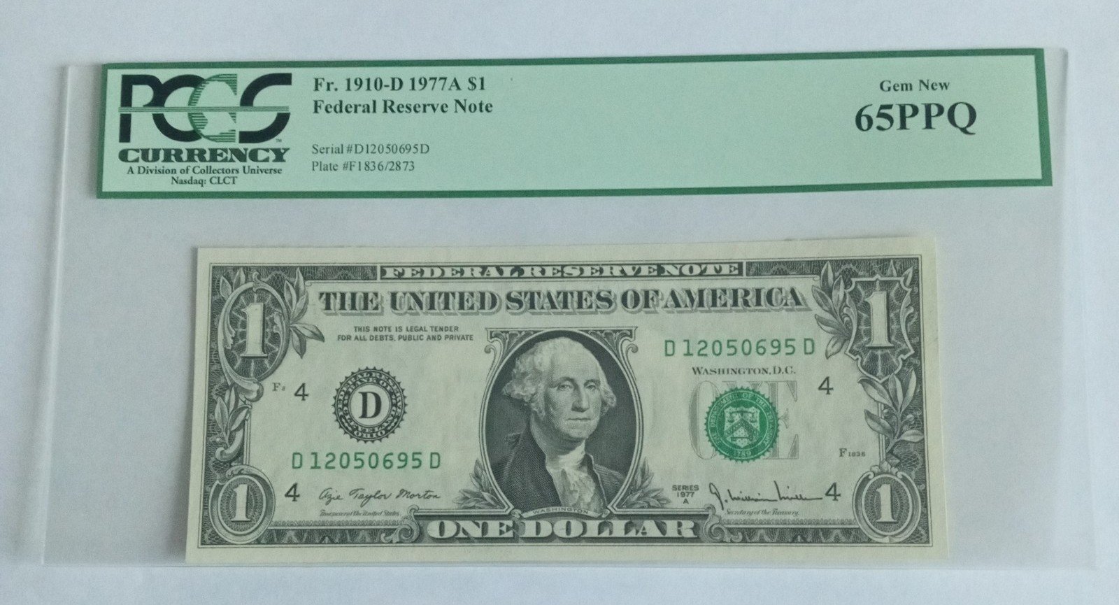 Fr. 1910-D 1977A 1 Federal Reserve Note Very Choice New 65PPQ