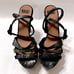 Haiki 801 Women's Black Metallic Designer Platform High Heel Sz 9 Italy