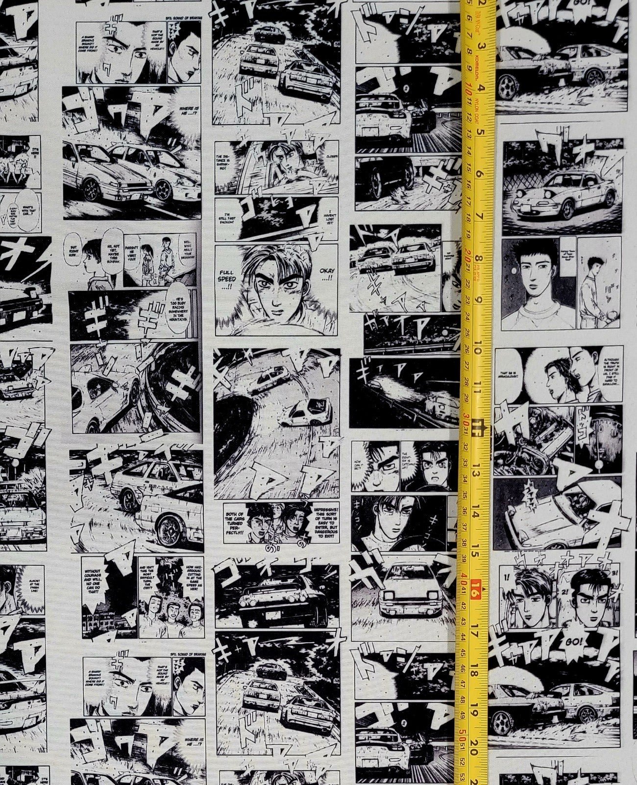 INITIAL D RACING ANIME MANGA COMIC STYLE FABRIC 1 YARD