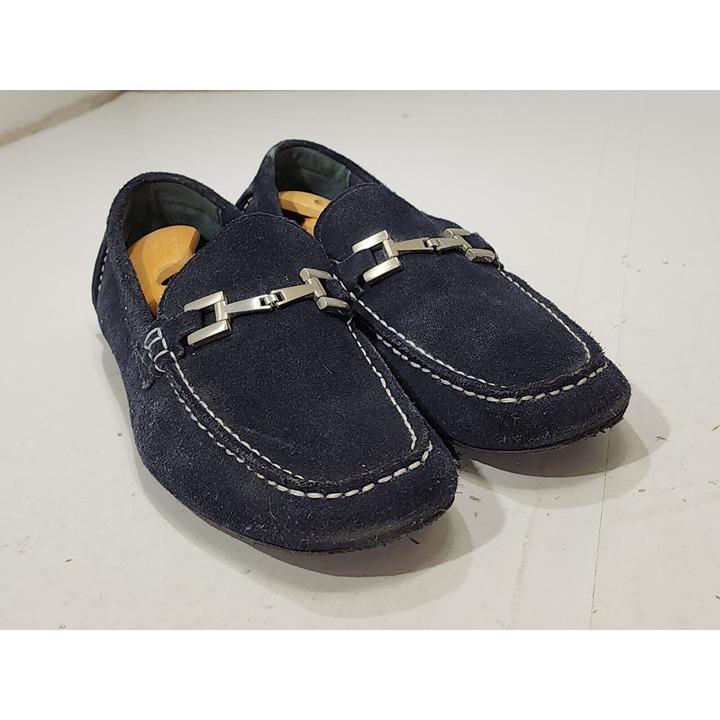 Alfani Mens Loafer Merry Horsebit Suede Driving Shoes Blue Size 8.5M