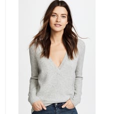 Madewell Grey Wrap Front Sweater XL
