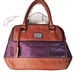 Sachel by Tignanello Purple Tan Leather with Faux Trim Silvertone Hardware