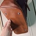 Sachel by Tignanello Purple Tan Leather with Faux Trim Silvertone Hardware