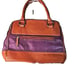 Sachel by Tignanello Purple Tan Leather with Faux Trim Silvertone Hardware