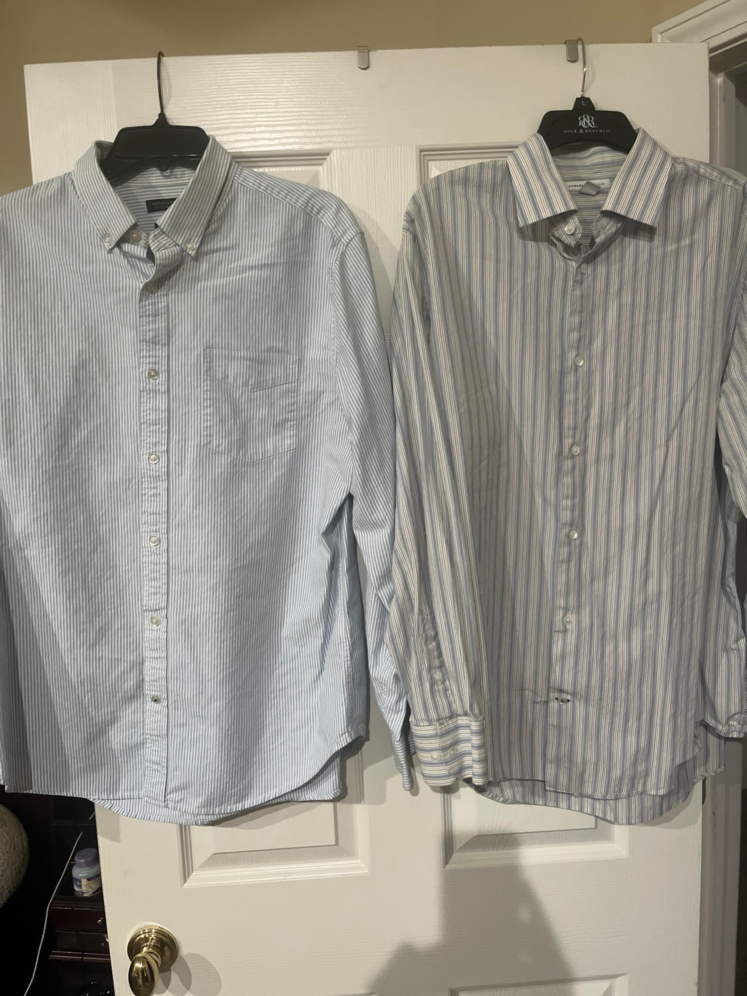 2 mens banana republic button down shirts large