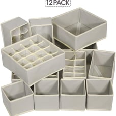 12 Pack Foldable Drawer Organizer Dividers Cloth Storage Box Closet Dresser