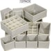 12 Pack Foldable Drawer Organizer Dividers Cloth Storage Box Closet Dresser