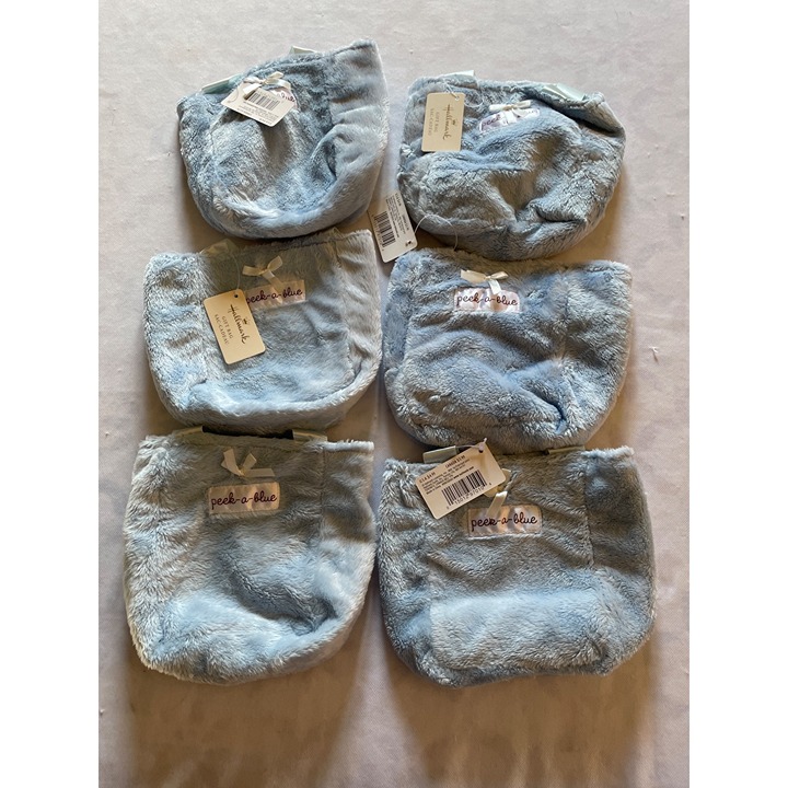 Plush Peek-A-Blue Gift Bag By Hallmark - Soft Faux Fur With Satin Handles - Ligh