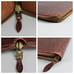 Leather Zip-around Portfolio Colorful Intricate Embossed Design Padfolio Regular