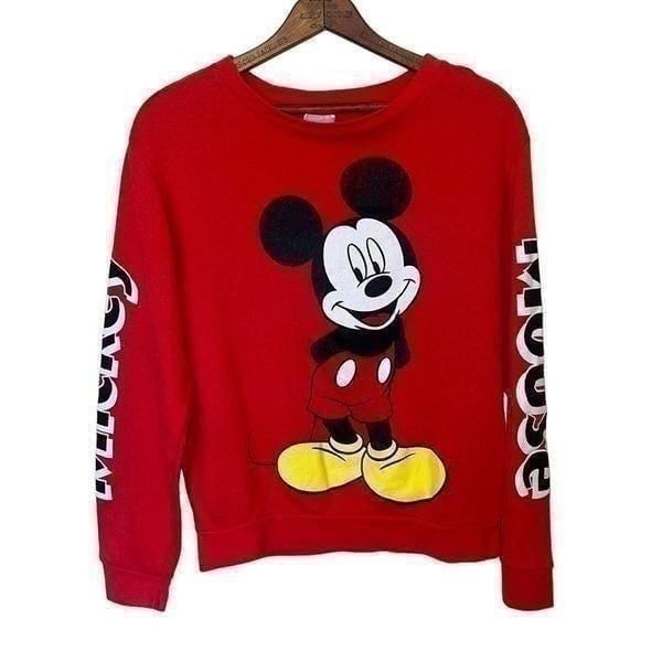 Disney Mickey Mouse Scoop Neck Cotton Blend Sweatshirt