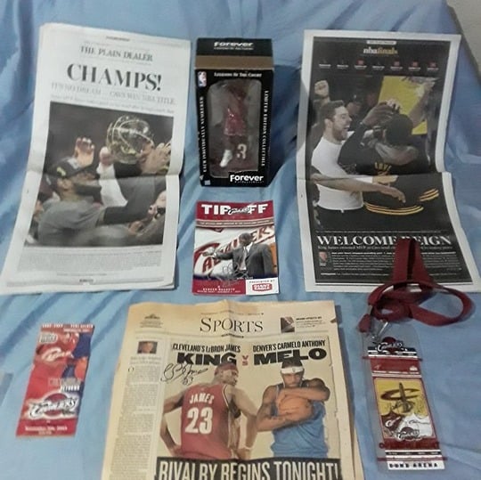 Lebron James Collection Rookie Year 1st Game Ticket, Program Papers, Bobblehead