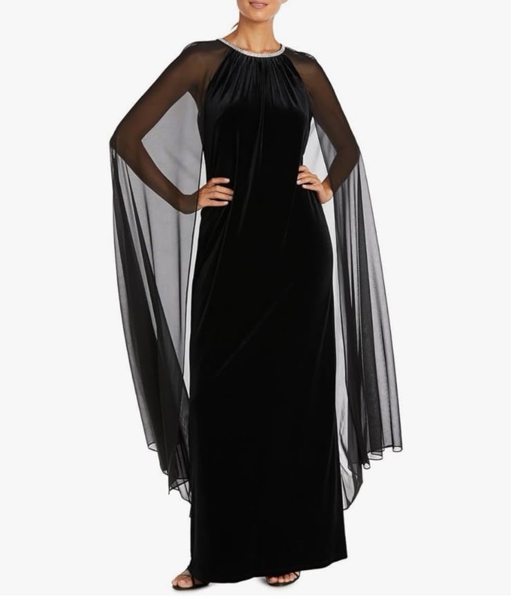 R&M Richards Long Velvet Dress Retail 129
