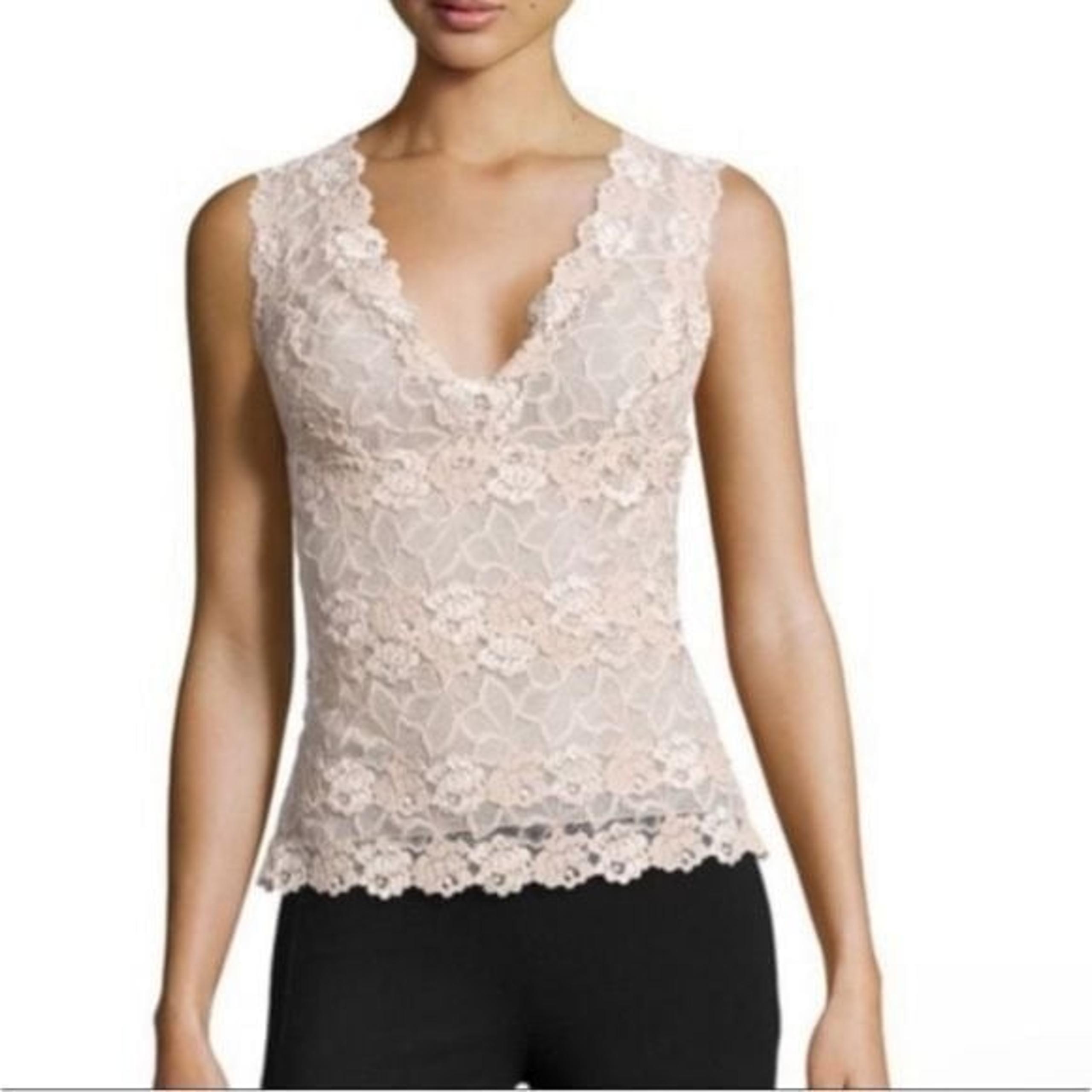 Josie Natori Womens Rose Parfait Lace Top Sz Small Cottagecore Coquette Feminine