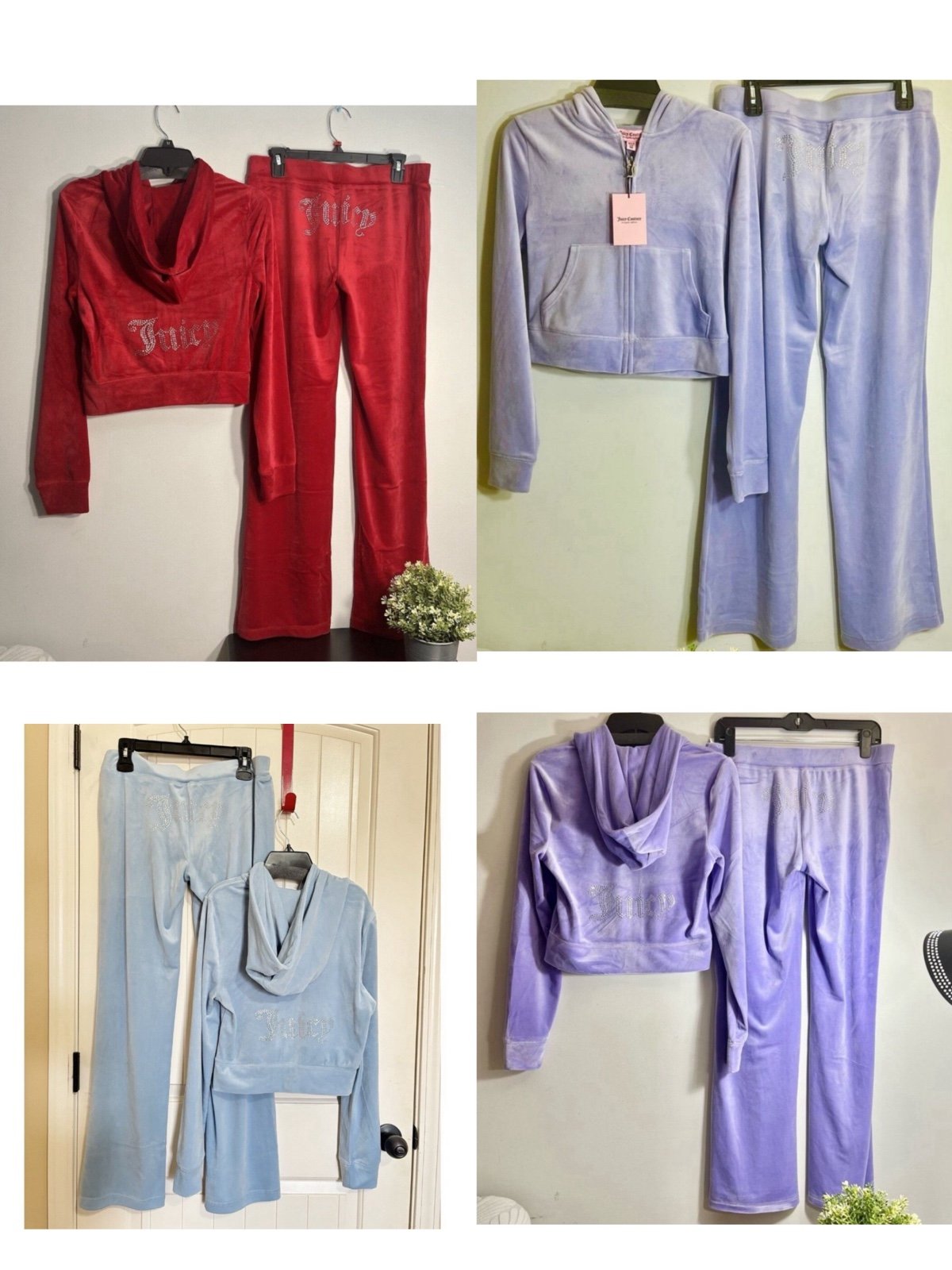 Custom listing 4 sets of juicy couture bling tracksuits size L
