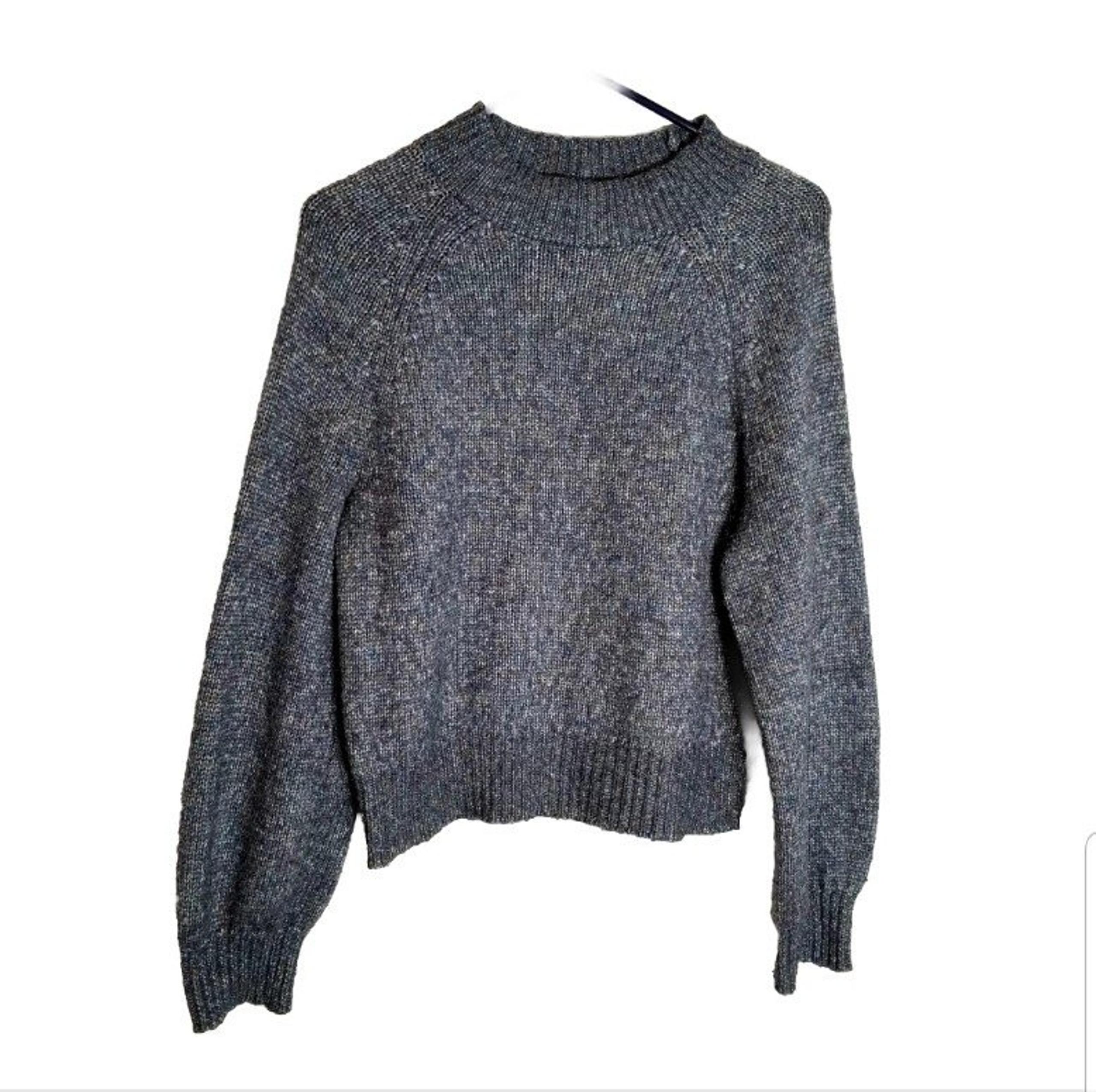 Banana Republic Sweater Women's Medium Speckled Blue Long Sleeve Tight Knit