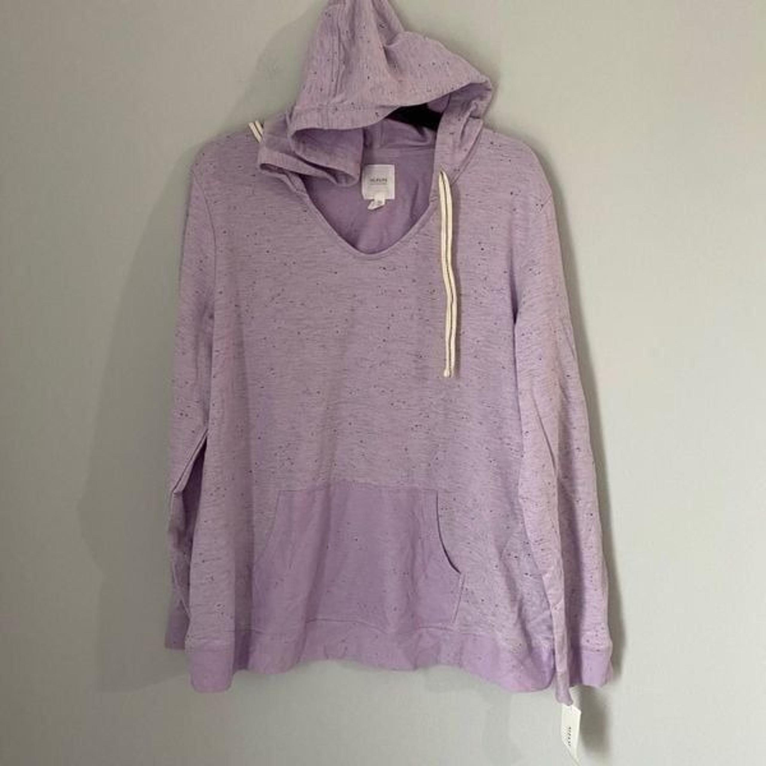 Alfani Women’d V Neck Hoodie Pajama Top Loungewear Top Purple size XL