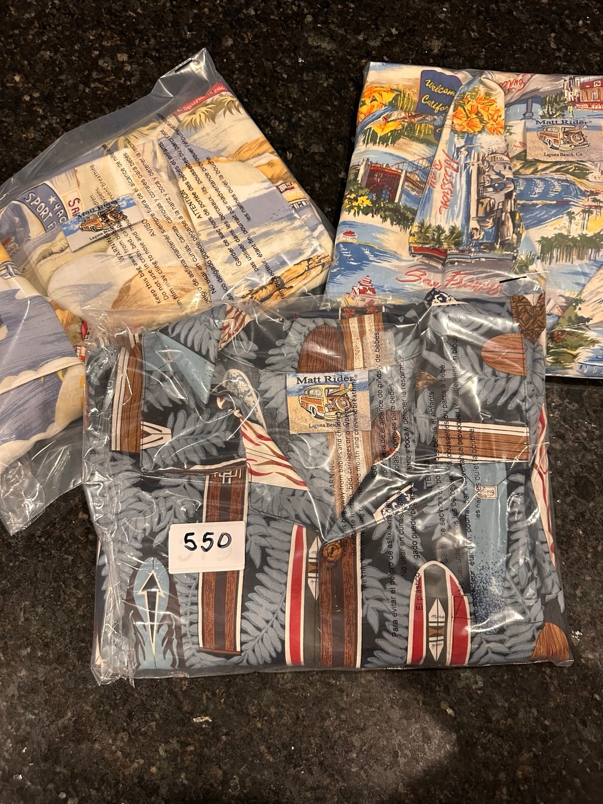 Lot of 3 Vintage Matt Rider California themed XL Hawaiian Shirt USA#551