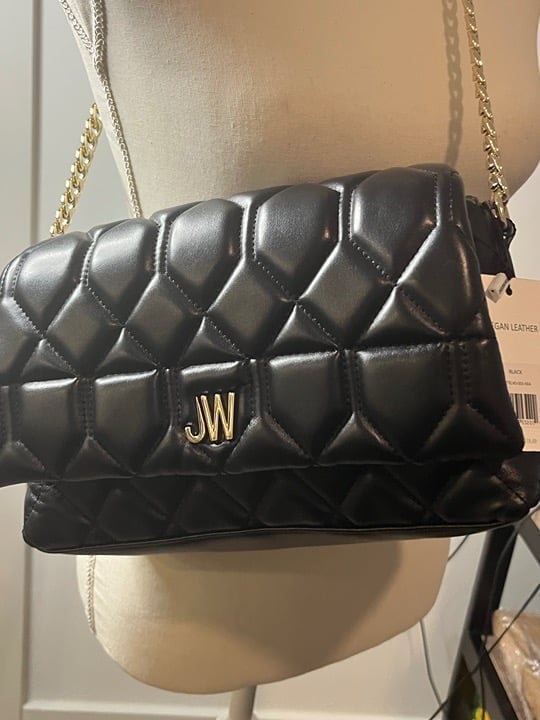 NWT Jason Wu Vegan Leather Shoulder Bag Quilted Black Chain Purse MSRP 118