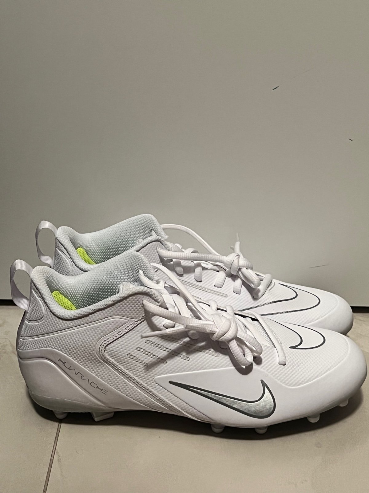 Nike Alpha Huarache 8 Varsity White Lacrosse Cleats men 12.5