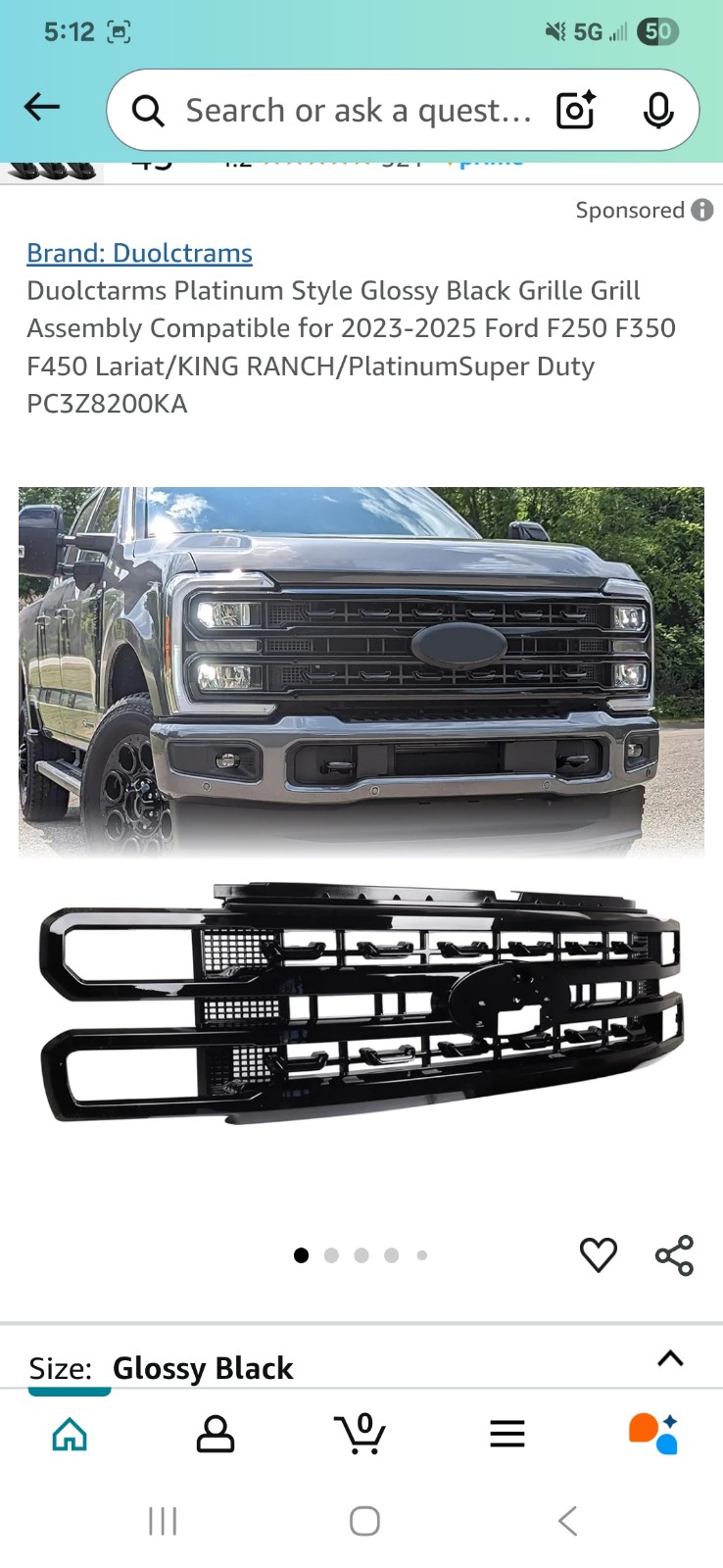 Duolctarms glossy black grill ford
