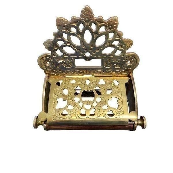 Vintage Fan Top Wall Mounted Toilet Paper Holder Bathroom Decor