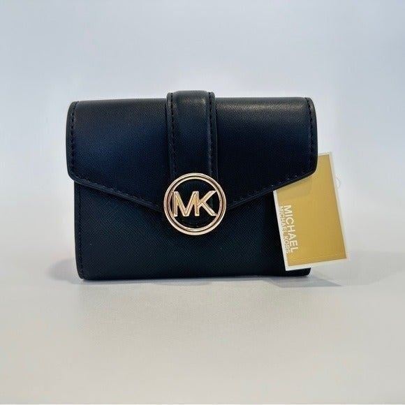 Michael Kors Medium Flap Bifold Wallet in Black