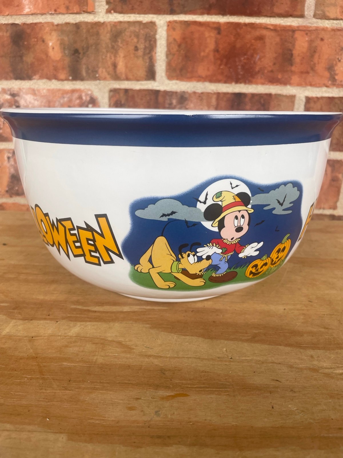 ⭐️Disney Halloween Bowl Mickey Mouse Vtg Large Trick or Treat Candy Dish⭐️Pluto