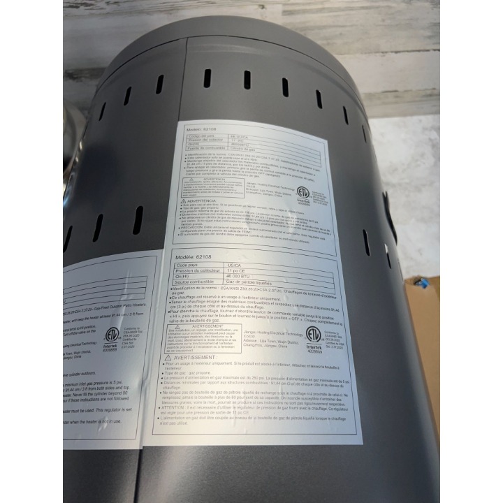46,000 BTU Outdoor Propane Patio Gas Heater on sale with Wheels Powder Coated