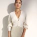 Aritzia Wilfred Thais Cardigan in Cream, Size Small