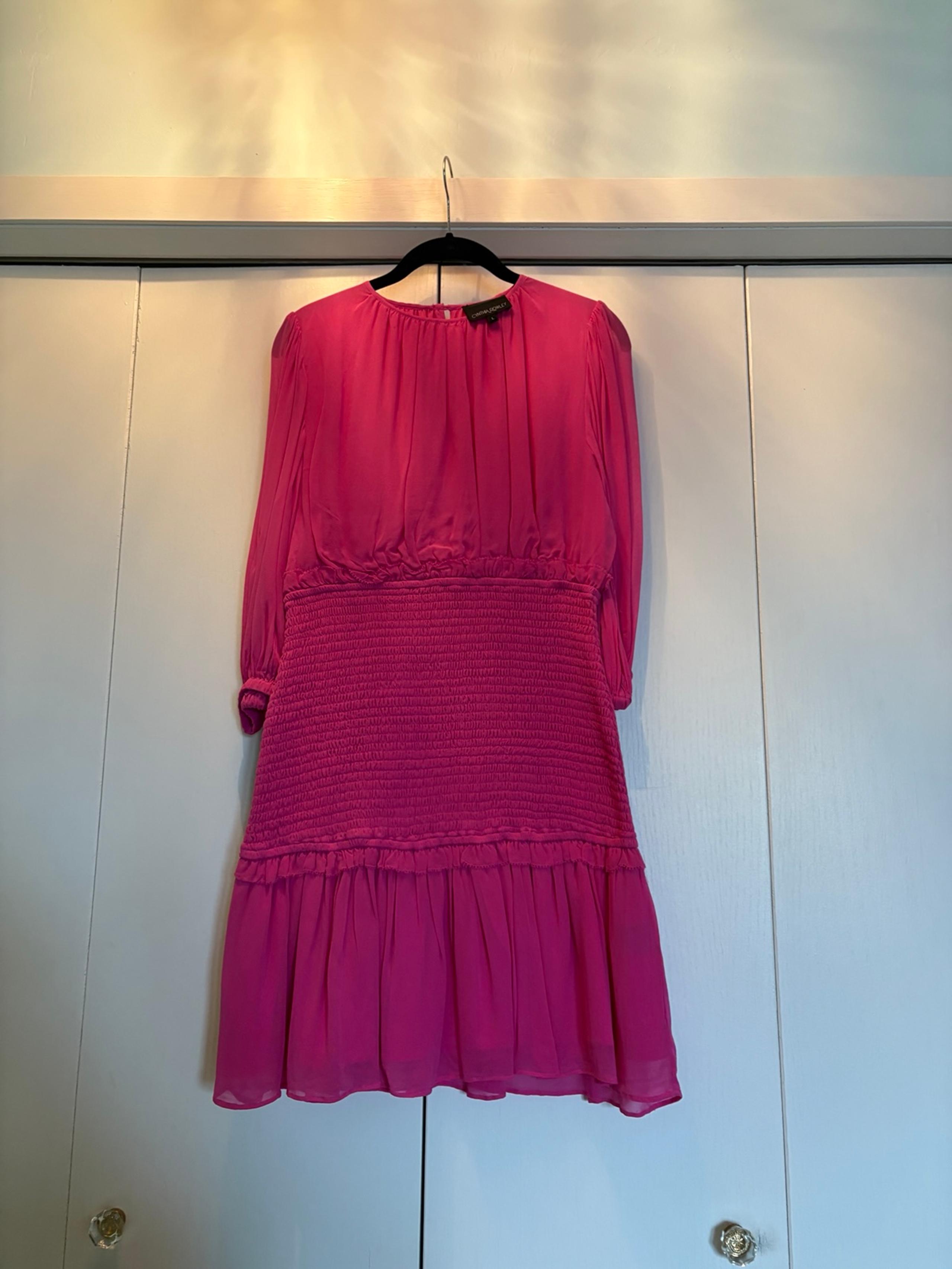 Pink chiffon mini dress