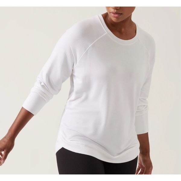 NEW Athleta Mindset Sweatshirt soft white womens medium
