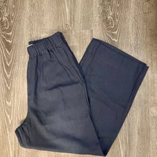 Abercrombie and Fitch Pull On Linen Blend Pants - Blue