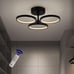 MODERN LED CEILING LIGHT 22W DIMMABLE REMOTE CONTROL MATTE BLACK ALUM 3 CIRCLES
