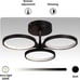 MODERN LED CEILING LIGHT 22W DIMMABLE REMOTE CONTROL MATTE BLACK ALUM 3 CIRCLES