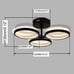 MODERN LED CEILING LIGHT 22W DIMMABLE REMOTE CONTROL MATTE BLACK ALUM 3 CIRCLES