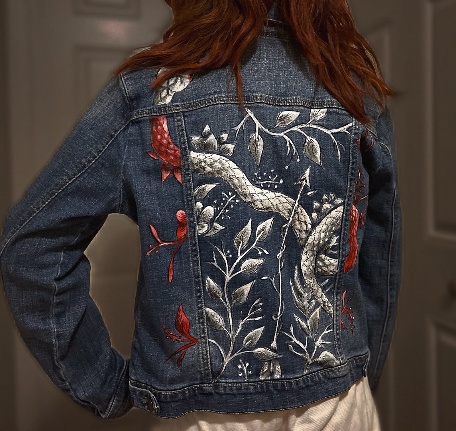 Custom “Hunger Games” Inspired Painted Jean Jacket